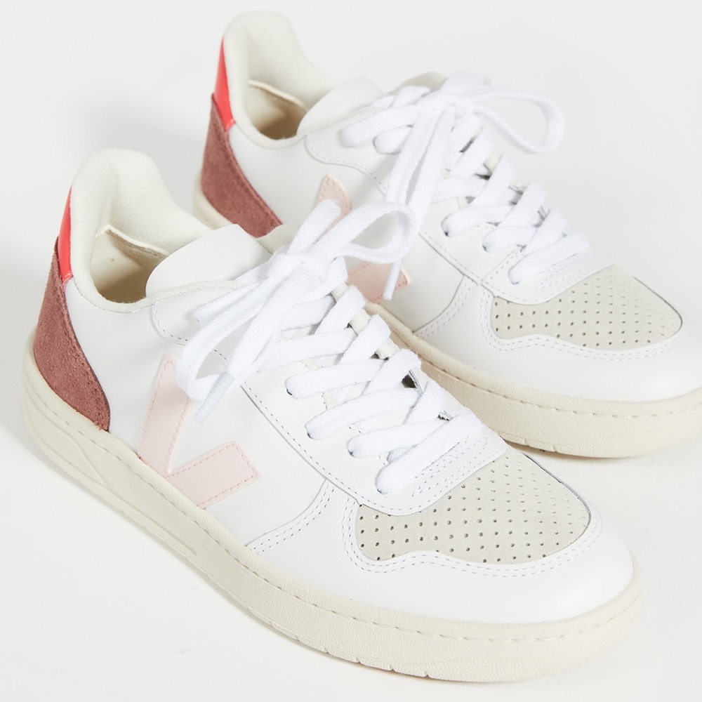 Veja V-10 Sneakers (pink accents)